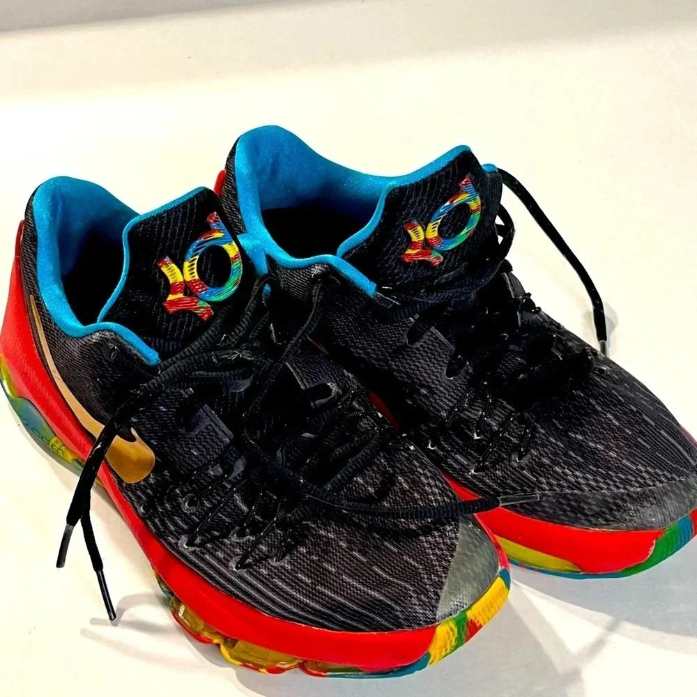Nike KD8 GS Money Ball Multi color Basketballs Tennis shoes size 6.5Y red/blue